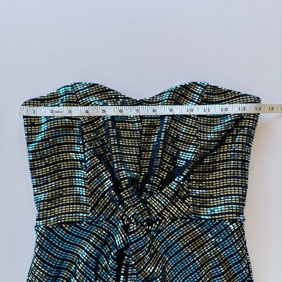 NWT Ramy Brook Black Label Daya Sequined Strapless Mini Dress in Navy Party Sz 0 - Picture 15 of 16